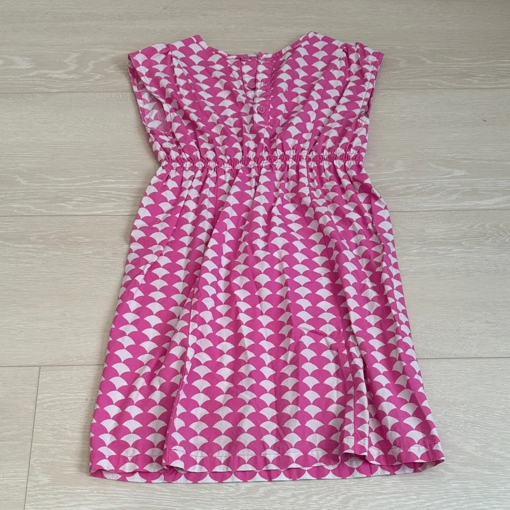 ✨ Hanna Andersson Pink and White Patterned Midi Dress